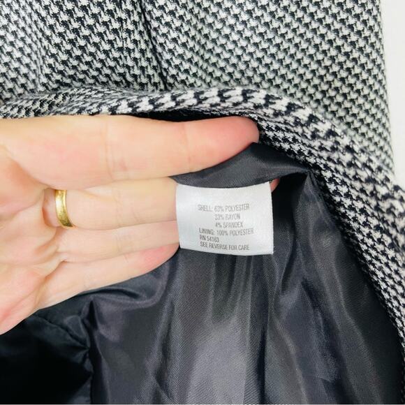 Calvin Klein black white check button preppy office academia office blazer 8 - Picture 6 of 7